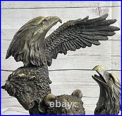 Animal Trio Harmony Bear, Eagle, Buffalo Bronze Sculpture by Milo Figurine Gift