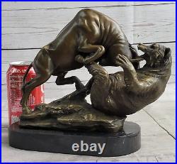 Art Deco Animal Stock Market Exchange Bull and Bear Bronze Figurine Statue Decor