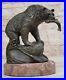 Bronze_Sculpture_Statue_Bear_Head_Bust_With_Fish_Marble_Figure_Figurine_Animal_01_zsr