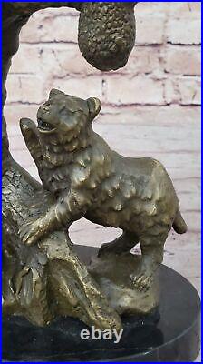 Charles Russells Bear Family Bronze Sculpture Handcrafted Wildlife Art for Decor