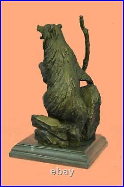 Hot Cast Grizzly Russian Bear Wildlife Art Lodge Solid Bronze Marble Statue Gift