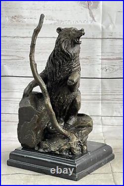 Kodiak Grizzly Bear Lodge Wildlife Lodge Artwork Bronze Statue Sculpture Deco