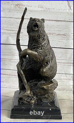 Kodiak Grizzly Bear Lodge Wildlife Lodge Artwork Bronze Statue Sculpture Deco