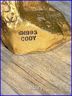 Legends K. Cantrell 1995 CODY Bear Paw Bronze Gold WOLF Sculpture signed 546/3500