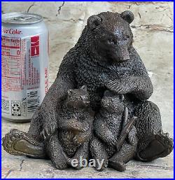 Original Kamiko Bear Family Picnic Bronze Sculpture Animal Figurine Statue DEAL