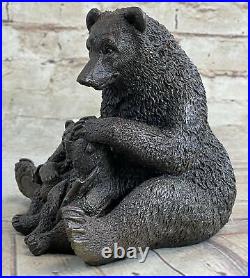 Original Kamiko Bear Family Picnic Bronze Sculpture Animal Figurine Statue DEAL