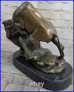 Wall Street Bronze Bull and Bear Fight Statue Sculpture Figure Hot Cast Art SALE