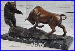 Wall Street Bull vs. Bear Cast Bronze Statue NEW Bull & Bear Stock Market Deal