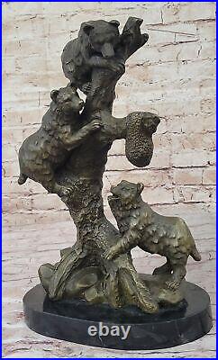 Wildlife Art Sculpture Charles Russell`s Handcrafted Bear Family Bronze Sale